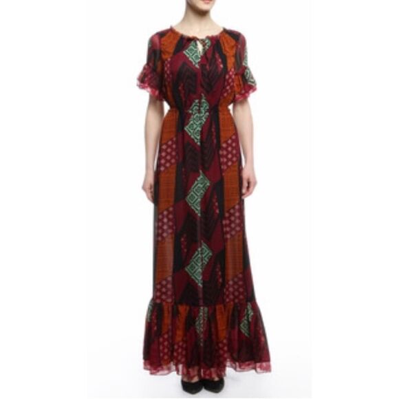 Diane von FurstenbergβSilk Patchwork Maxi Dress - Size 4 (US) - Picture 2 of 16